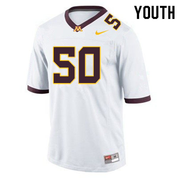 Youth #50 JJ Guedet Minnesota Golden Gophers College Football Jerseys Sale-White